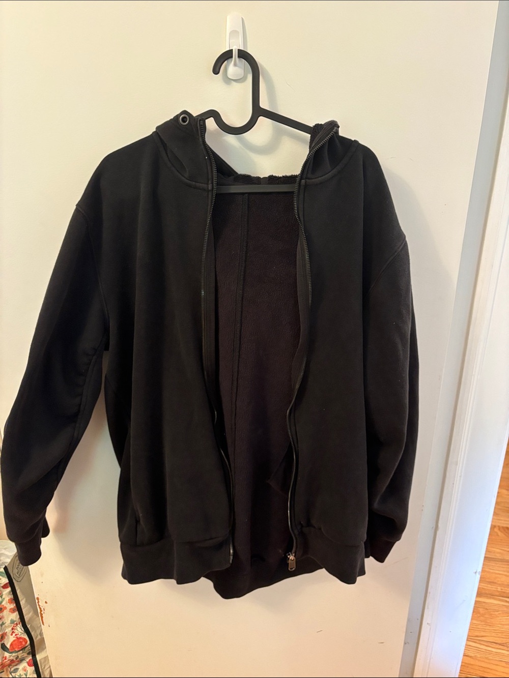 Athleta Black Zip-Up Hooded Jacket